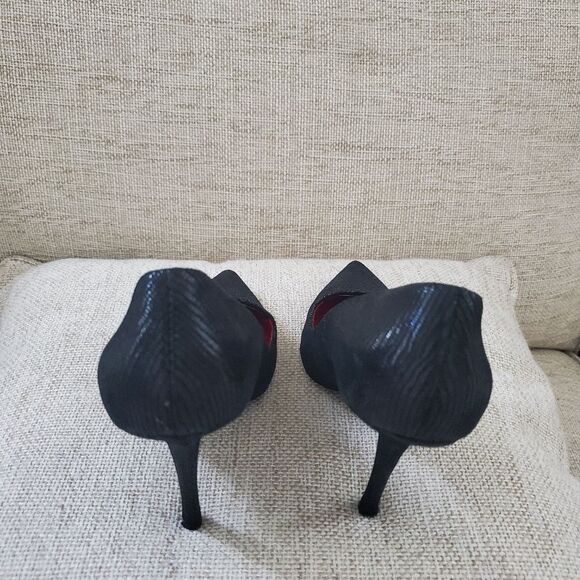 Charles Jourdan Paris Shoes Heels Black Suede Sz 8.5 - Picture 9 of 14